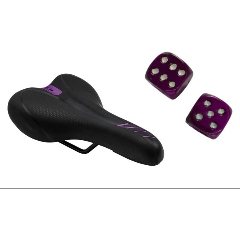 kit Selim mtb preto/roxo tampa valvula dado roxo