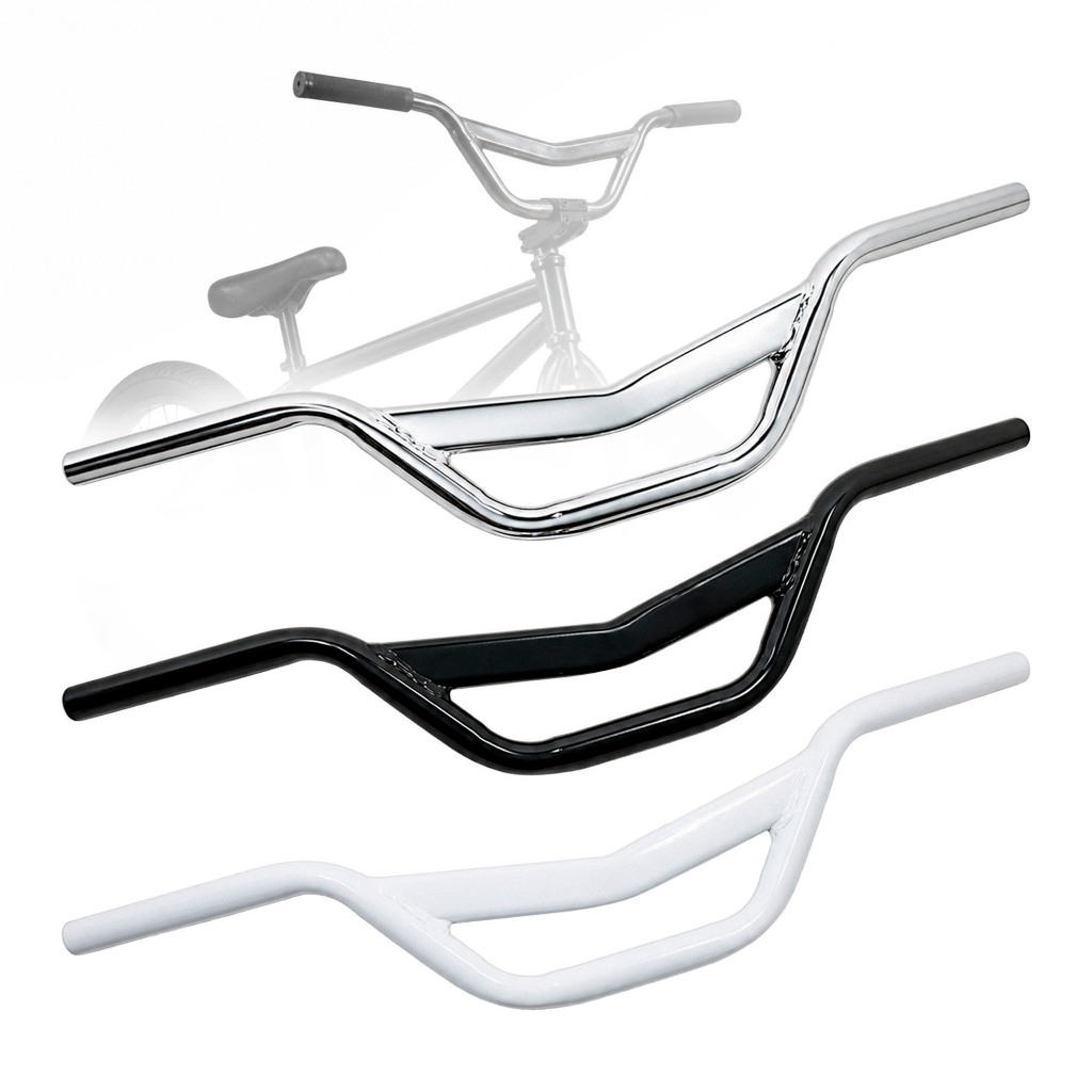 Guidão Tropical Bike Com Travessa "v" Preto, Branco e Cromado