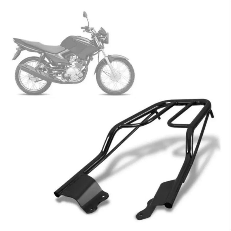 Bagageiro Traseiro Yamaha YBR Factor 125 2009 a 2015 Preto Tubular Reforçado