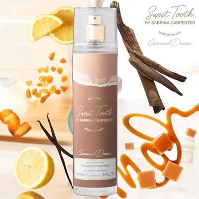 Body Splash Sweet Tooth e Caramel Dream de Sabrina Carpenter 236ml Doce Baunilha Caramelo Gourmand Alta Fixação — imagem 2 de 2