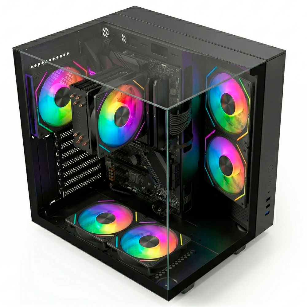 PC Gamer BluePC Lumini AMD Ryzen 5 5600GT, 16GB/35GB, Radeon, SSD 256GB/512GB/1TB, 5 fans