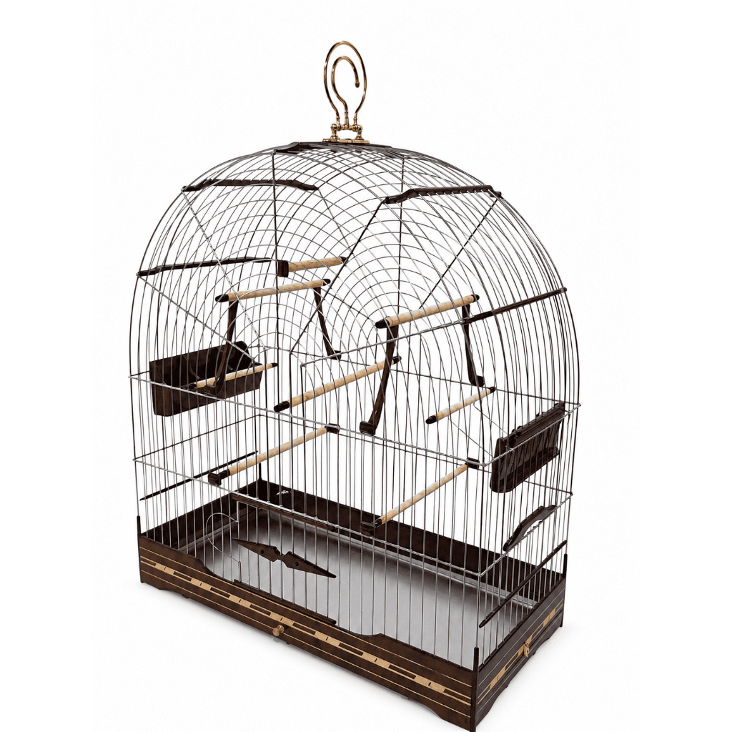 Gaiola Goiana Imbuia Nº 6 Luxo Inox Malha Fina