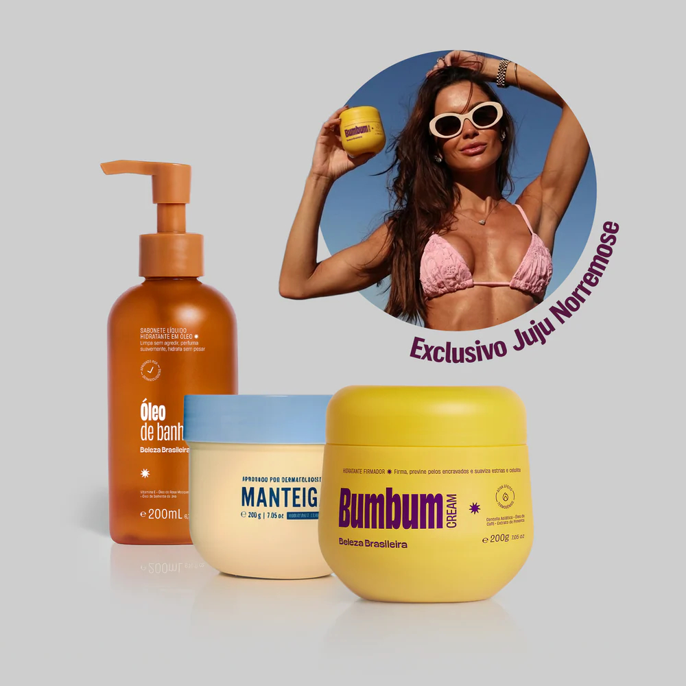 Kit Juju Norremose: Bumbum Cream + Manteiga Hidratante Corporal + Óleo de Banho