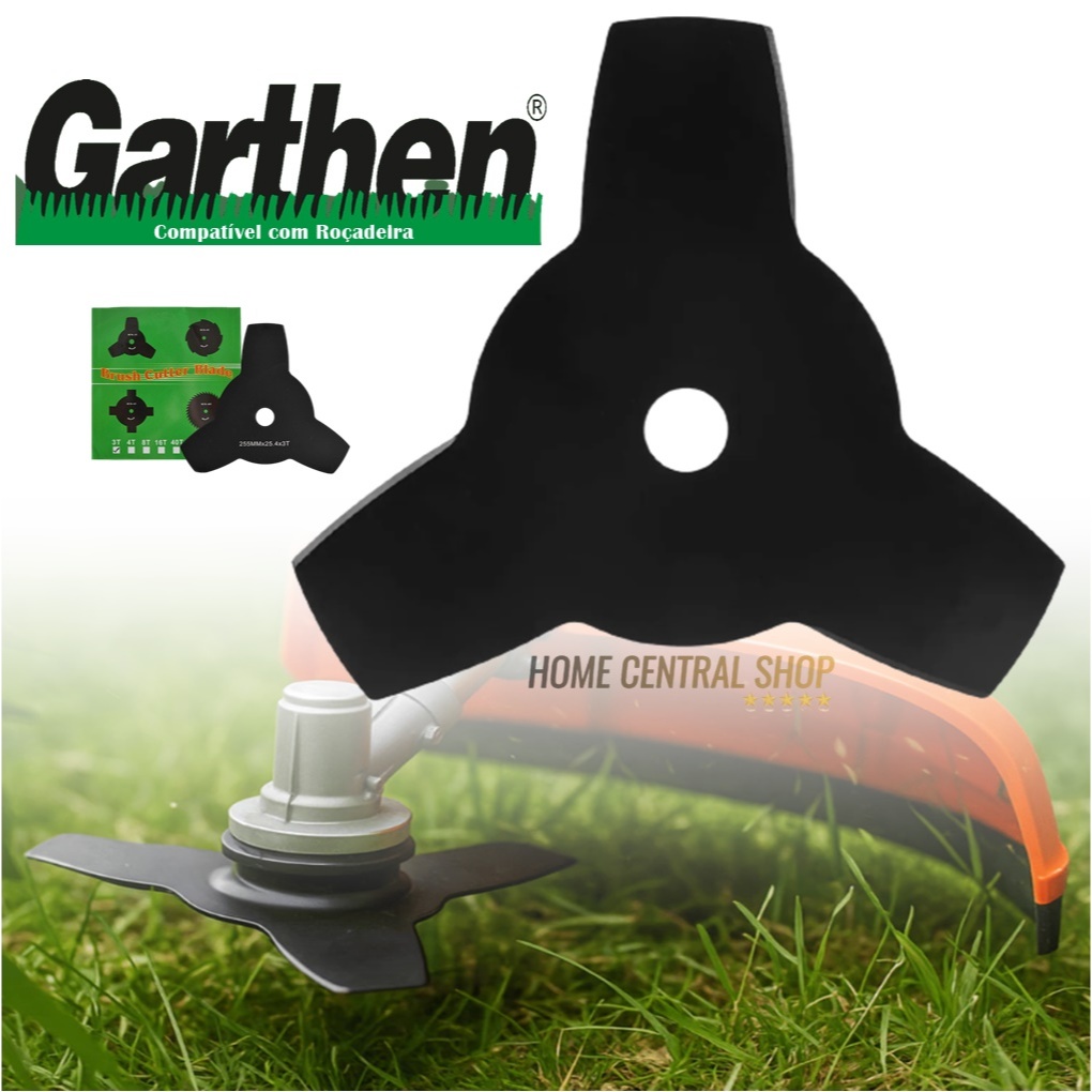 Disco Lamina 3 Pontas Para Roçadeira Garthen Cg430 Cg450 Cg520 Cg550