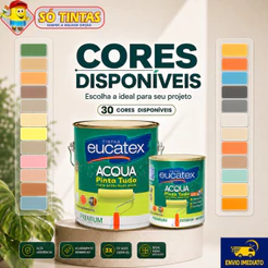 Tinta Epóxi Cozinha Banheiro Azulejo 900ml 3,6L Varias Cores Pinta Tudo Base Água Eucatex