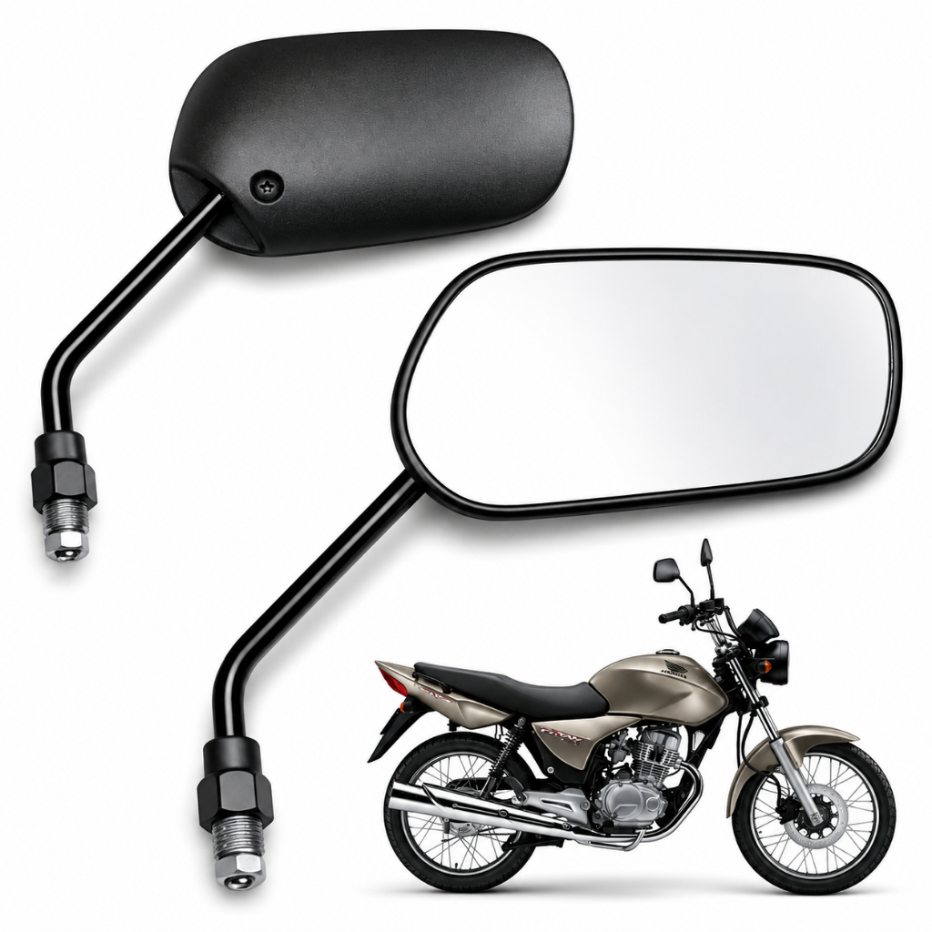 Par Retrovisor Mini CG Fan Titan 2000 Modelo Original Universal Rosca Honda