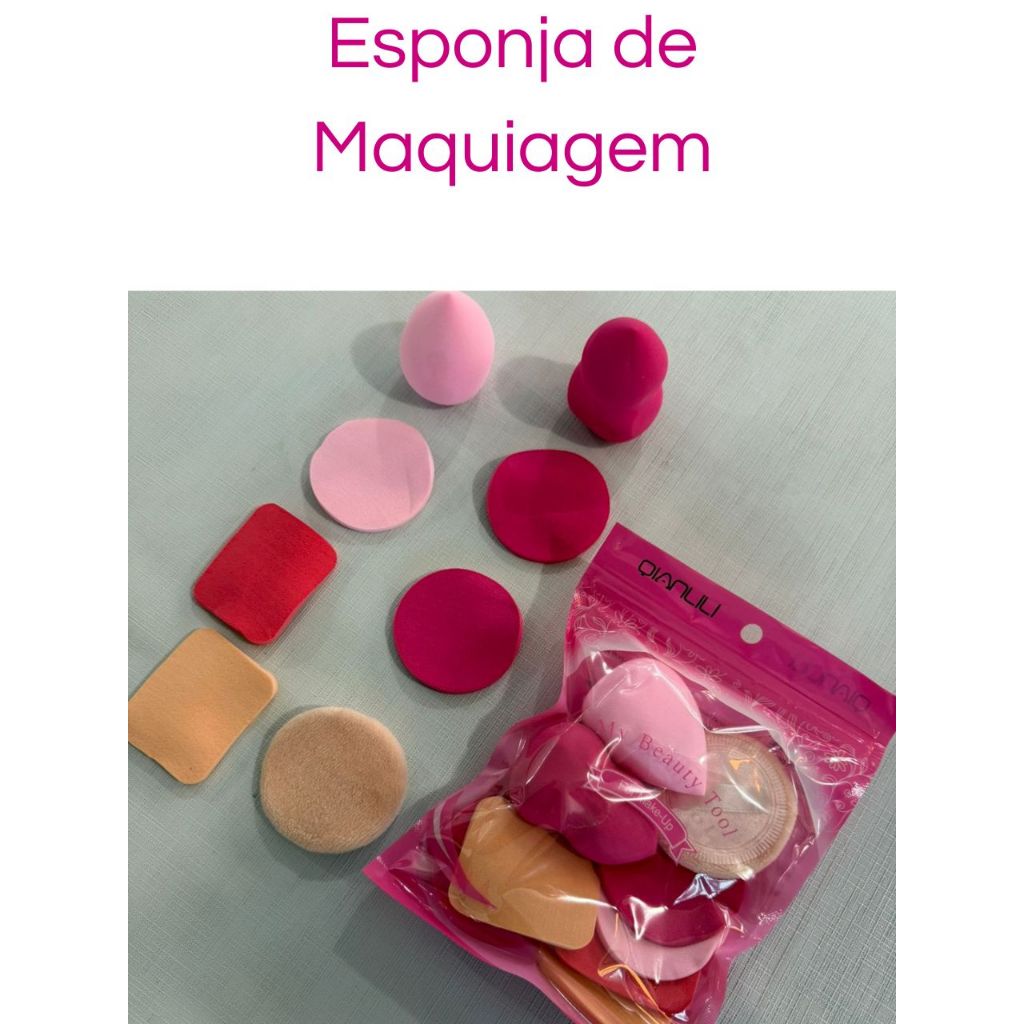 Kit Esponja de Maquiagem Profissional 9 Peças Blender Puff Esponja para Maquiagem Disco Kit Completo