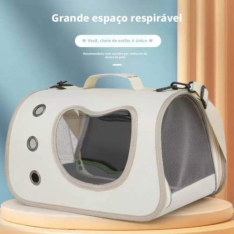 Transportadora com Janela para Gatos e Cães Pequenos, Alças Largas e Respirável, Ideal para Passeios