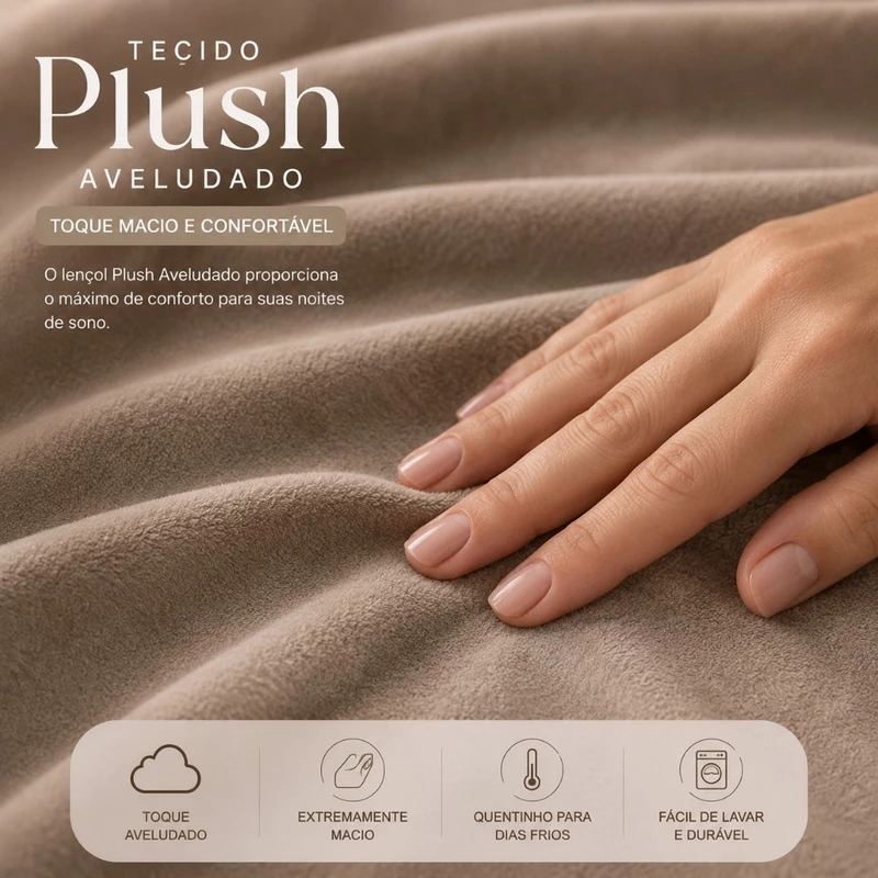 Jogo de Lençol Plush 3 Peças Aveludado Soft — foto 5
