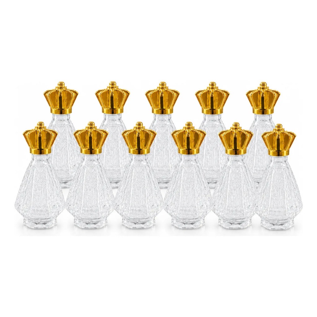 Kit 10 Vidrinho Ns Aparecida Coroa Dourada Água Benta Lindo