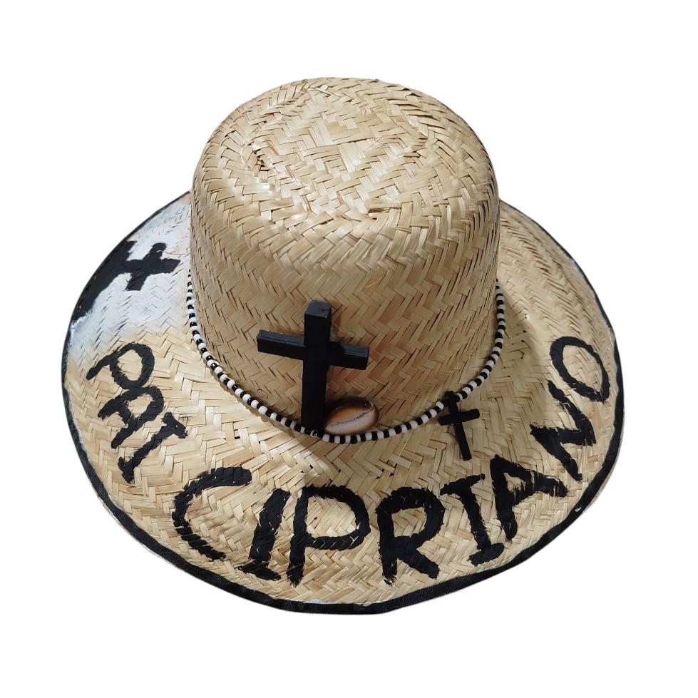 CHAPEU DE PALHA DECORADO - PAI CIPRIANO