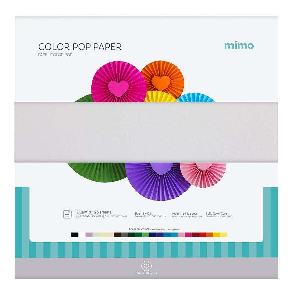 Papel Color Pop Branco Neve Mimo - 30,5 x 30,5 cm - 180 gr - 25 unds