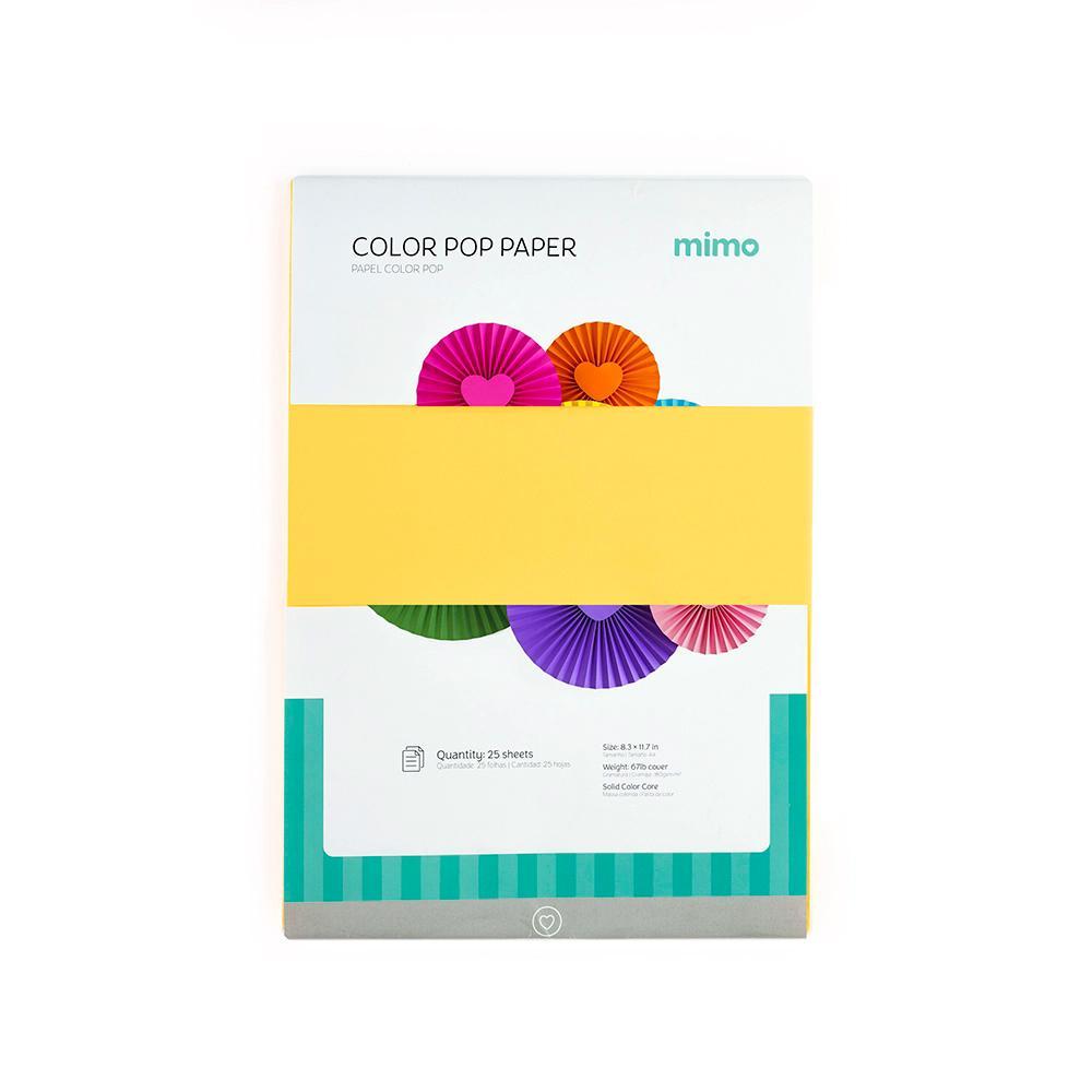 Papel Color Pop Laranja Fluorescente Mimo - A4 - 180 g - 25 fls