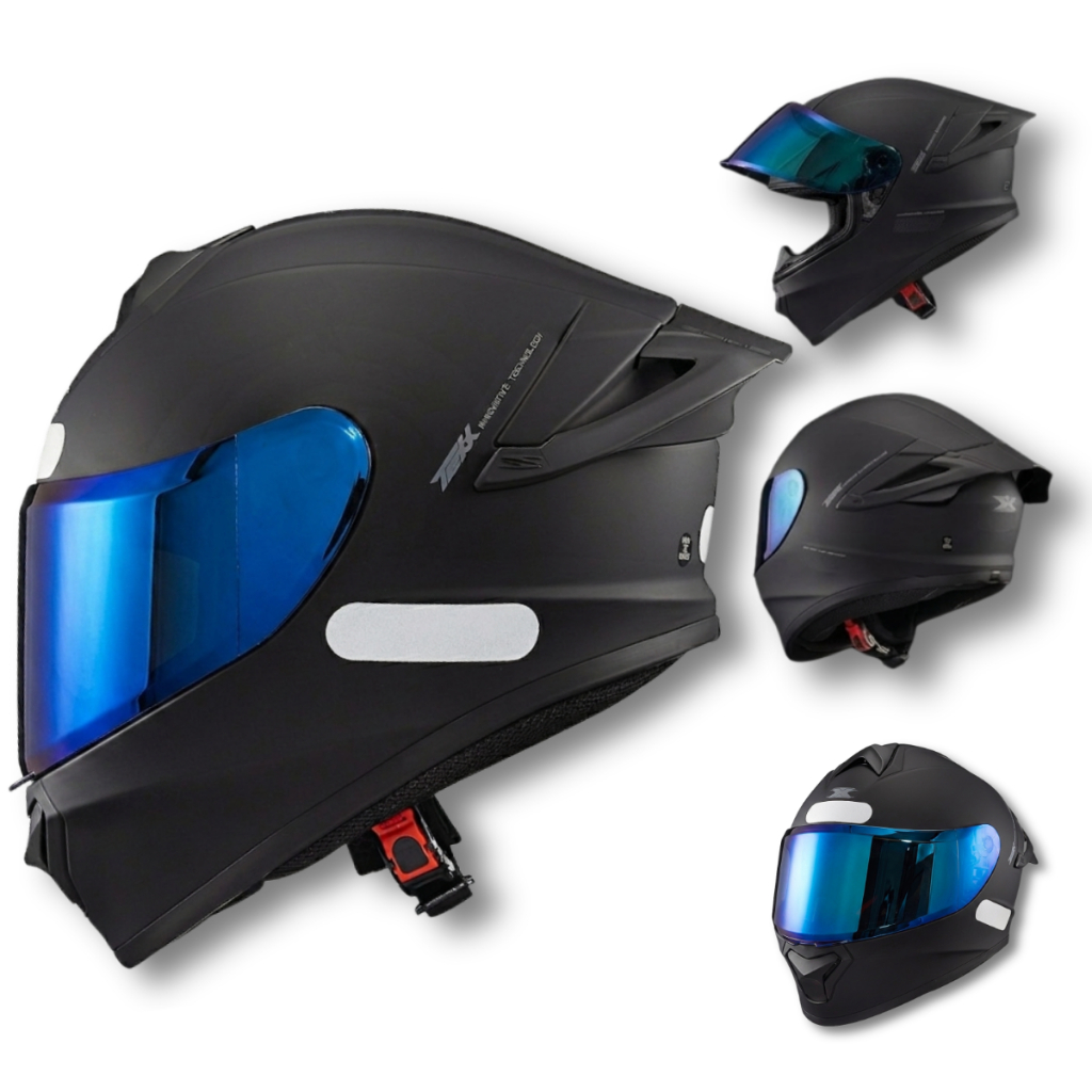 Capacete Texx Spihe Preto Fosco + Viseira camaleão e Spoiler