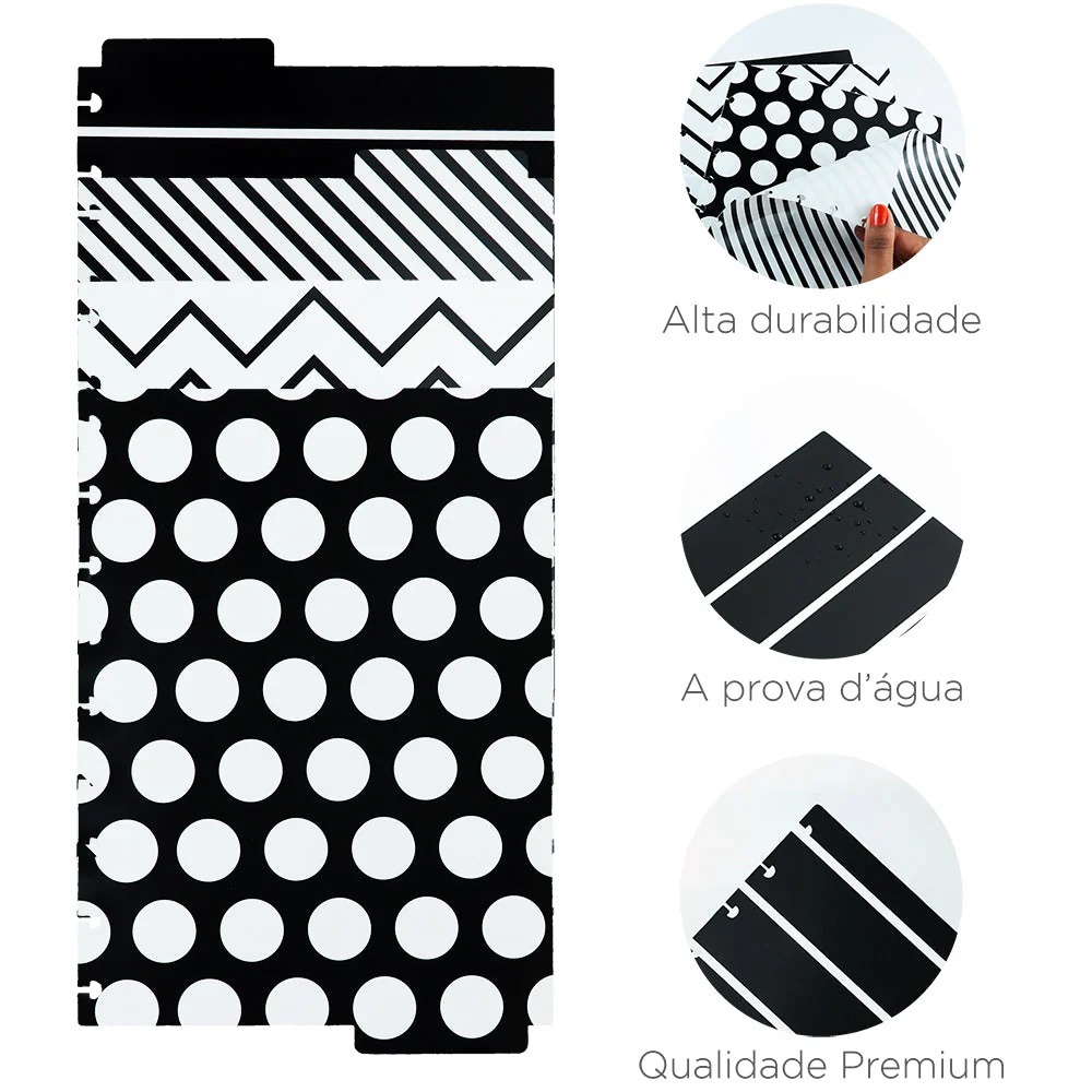 Divisória P&B  Tamanho A5 - Caderno Inteligente