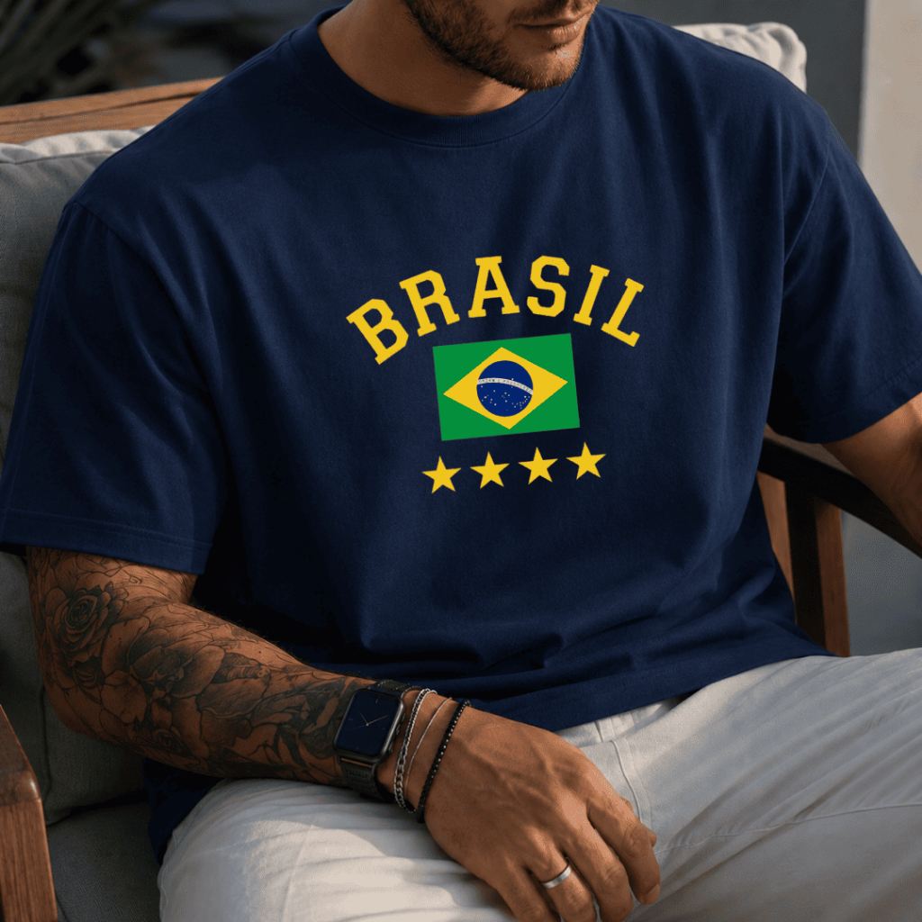 Camisa Camiseta Do Brasil Tendecia Viral Casual Street 100% Algodão Envio Imediato