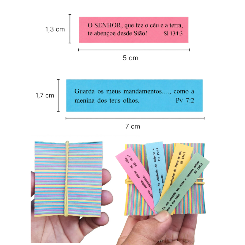 Kit 150 Tabletes Bíblicos com 200 Versículos Cada | Lembrancinha Evangélica | Caixinha de Promessas | Brinde para Igreja