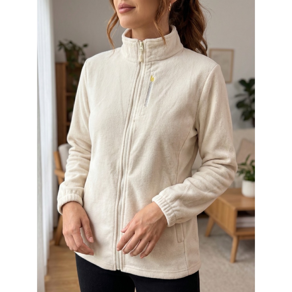 Jaqueta Fleece Feminina Premium Casaco Inverno Quentinho Com Zíper Peluciada Slim