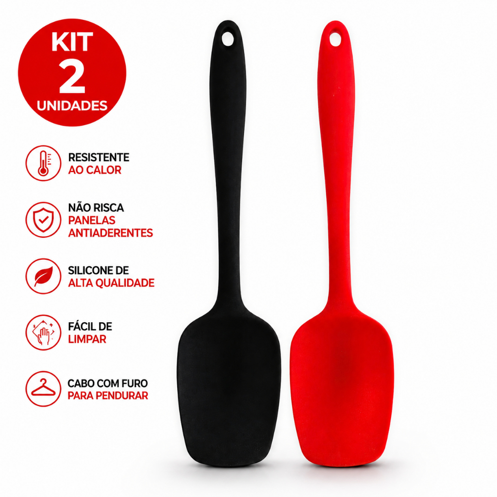 Kit 2 Espátula de Silicone Pão Duro Grande Espátula Raspadora Confeitarias Restaurantes