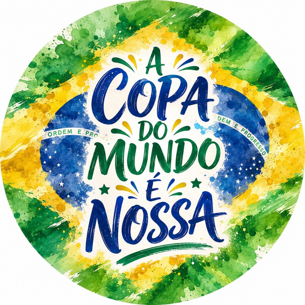 Painel Redondo Futebol Mundo da Bola Brasil em Tecido Sublimado