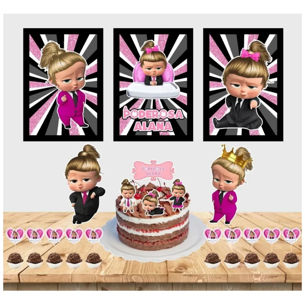 Kit festa em casa personalizado fazemos todos os temas Poderosa chefinha
