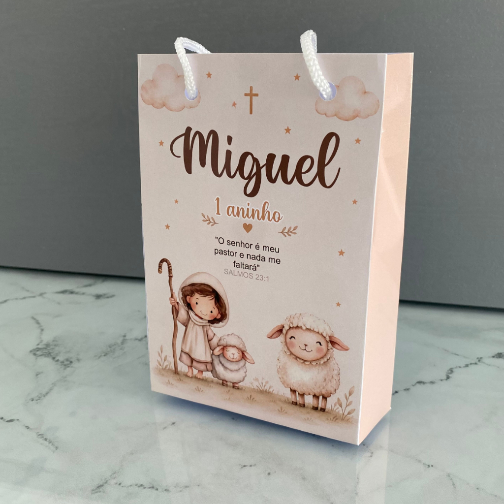 Kit Sacolinha 10|15|20 Personalizada Jesus Pastor Festa 10x15cm | Lembrancinha, Embalagem, Kit Presente com Alça