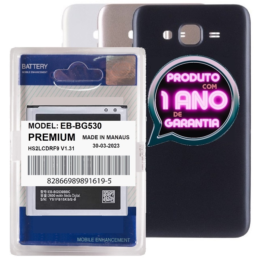 Kit Tampa + Battria Compatível Com Galaxy Gran Prime G530 G531 Capa Traseira + Com Logo!