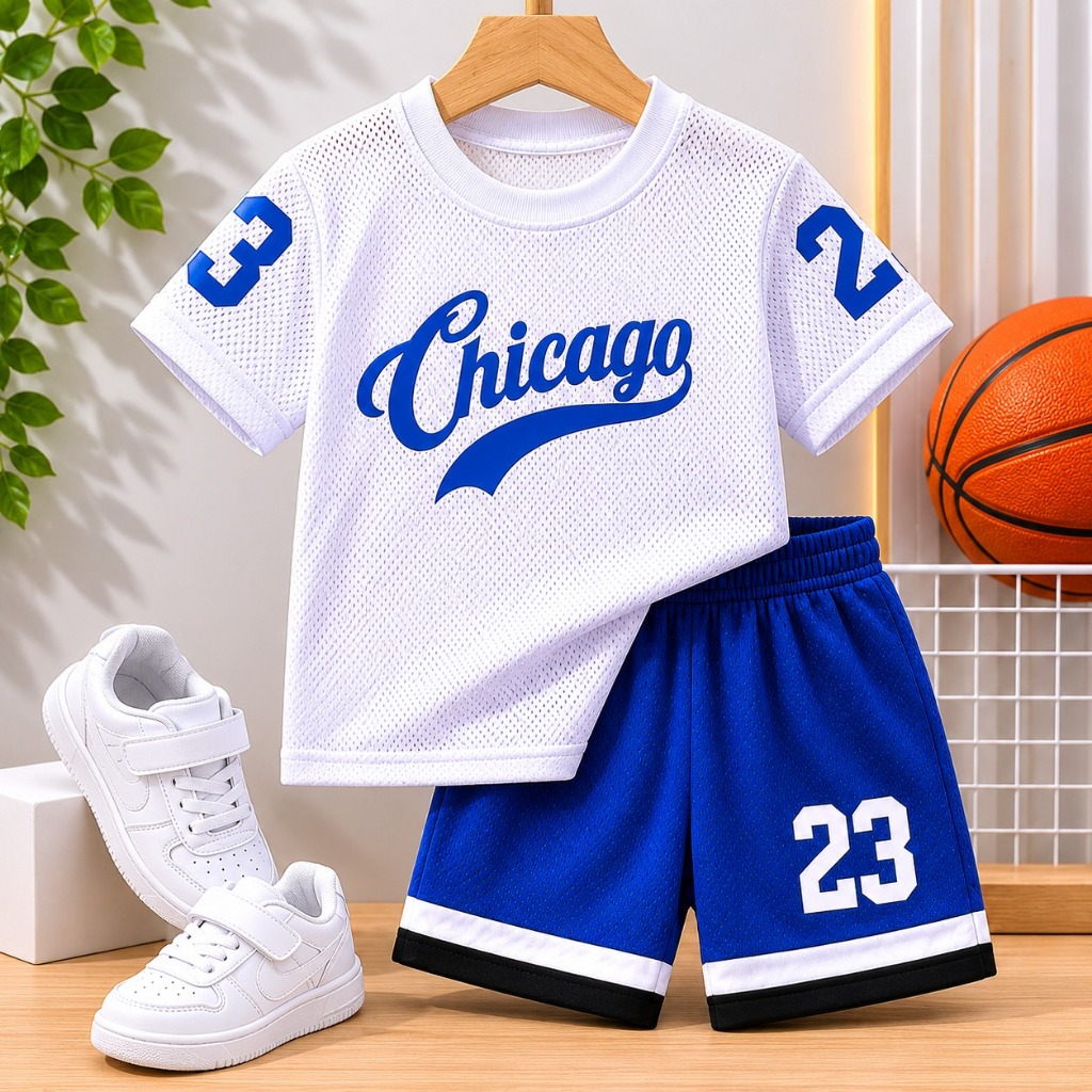 Conjunto Infantil Esportivo Masculino - Dry Fit Leve Confortável - Roupa de Menino Camiseta + Short