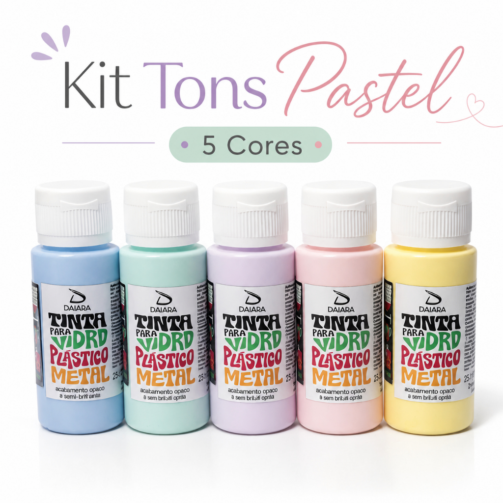 Tinta Talento Tons Pastel 60 ml para Vidro Plástico Metal Madeira MDF Acrílico e Cerâmicas