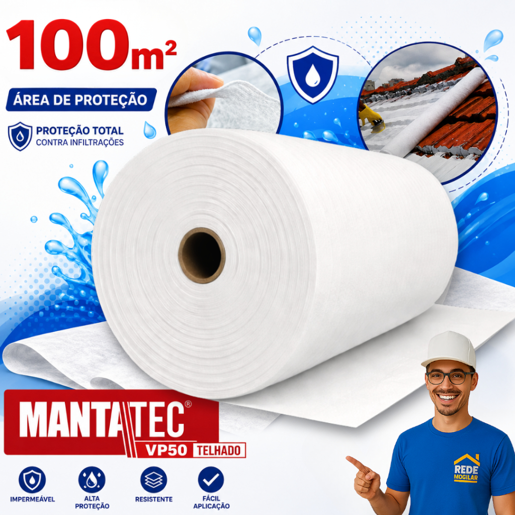 Manta Vp50 Impermeabiliza 100m2 Telha Função Asfáltica Alumi