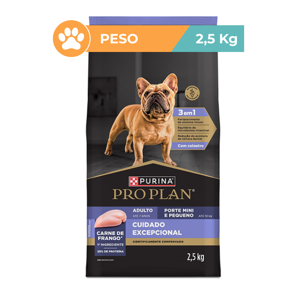 Ração Pro Plan Purina Frango Cães Mini e Pequenos 2,5kg