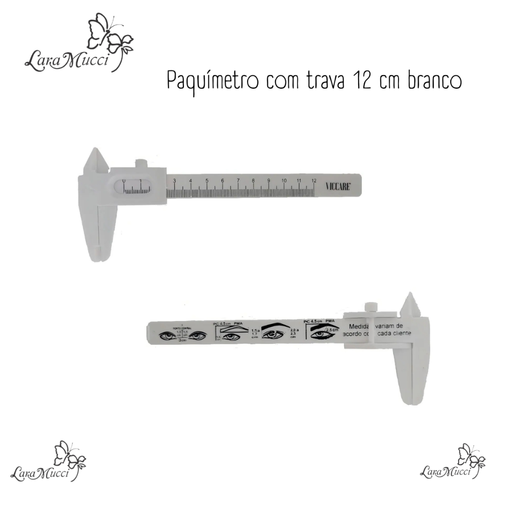 Paquímetro Design Sobrancelha Henna Profissional 12cm Trava — imagem 2 de 2