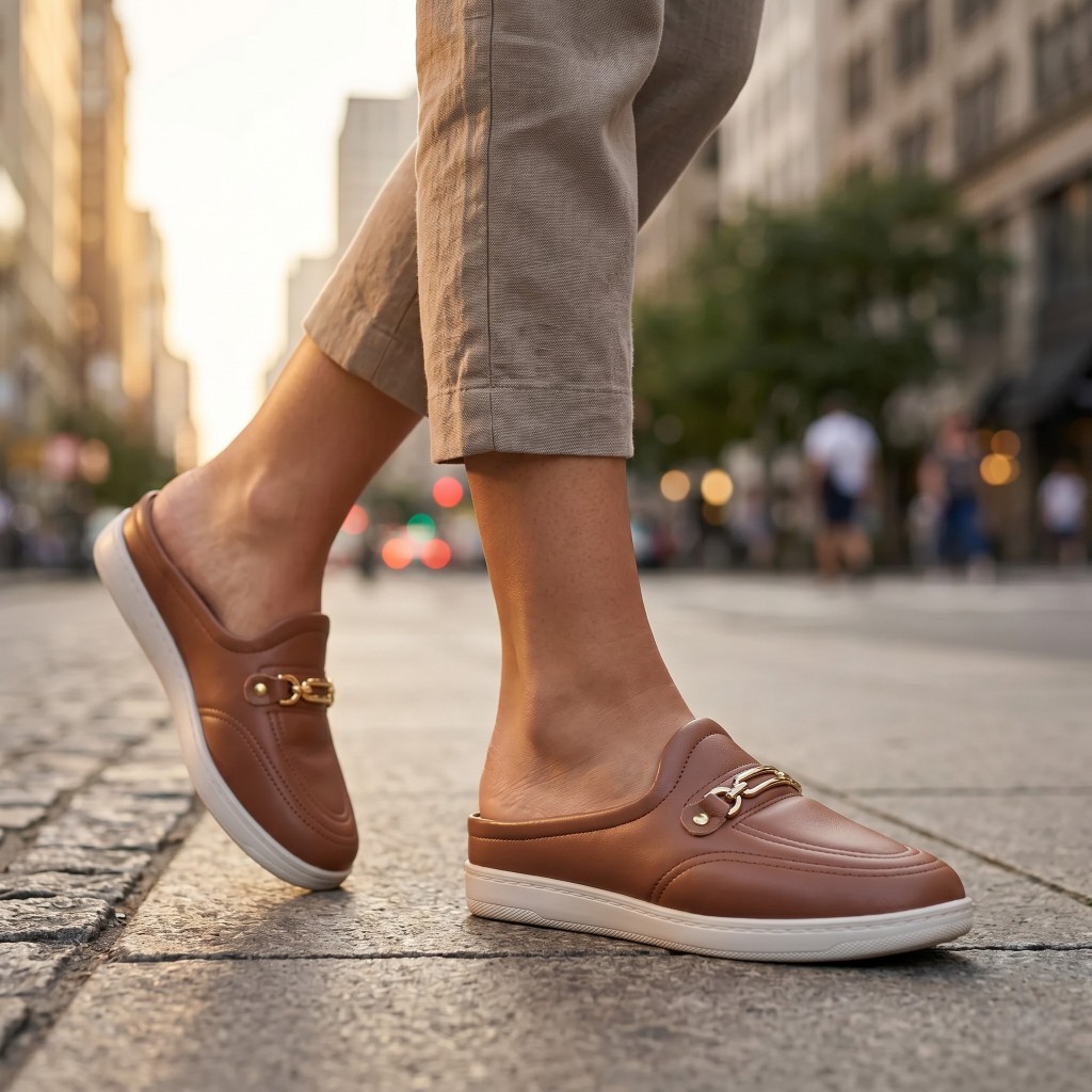 Mule Feminina Modare Napa Conforto Casual Dia a Dia Bege Escuro