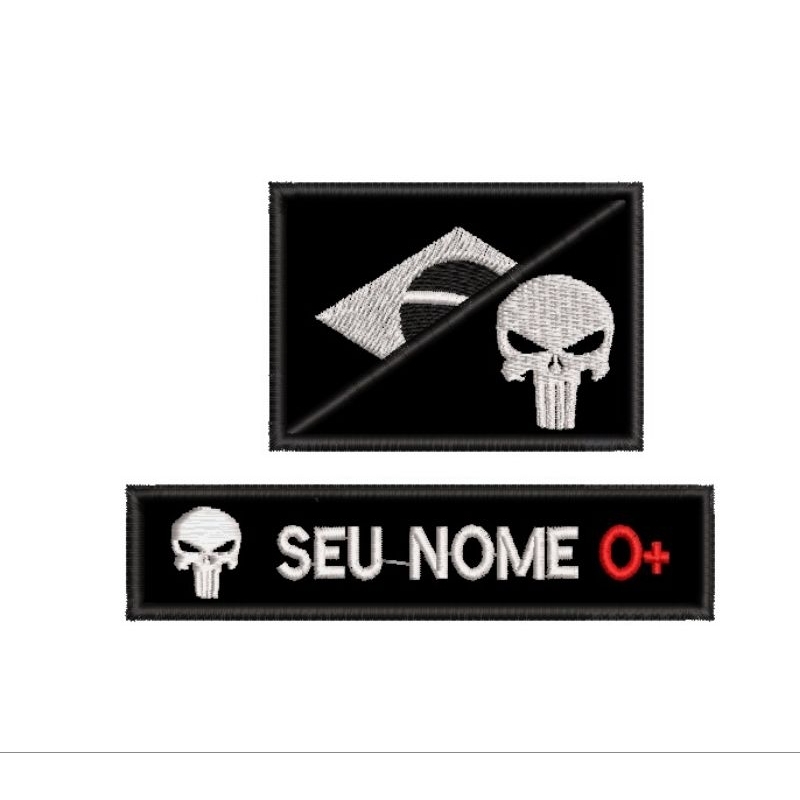 kit patch identificação + Bandeira caveira tática kit patch Bandeiras justiceiro + sutache de identificação kit tático