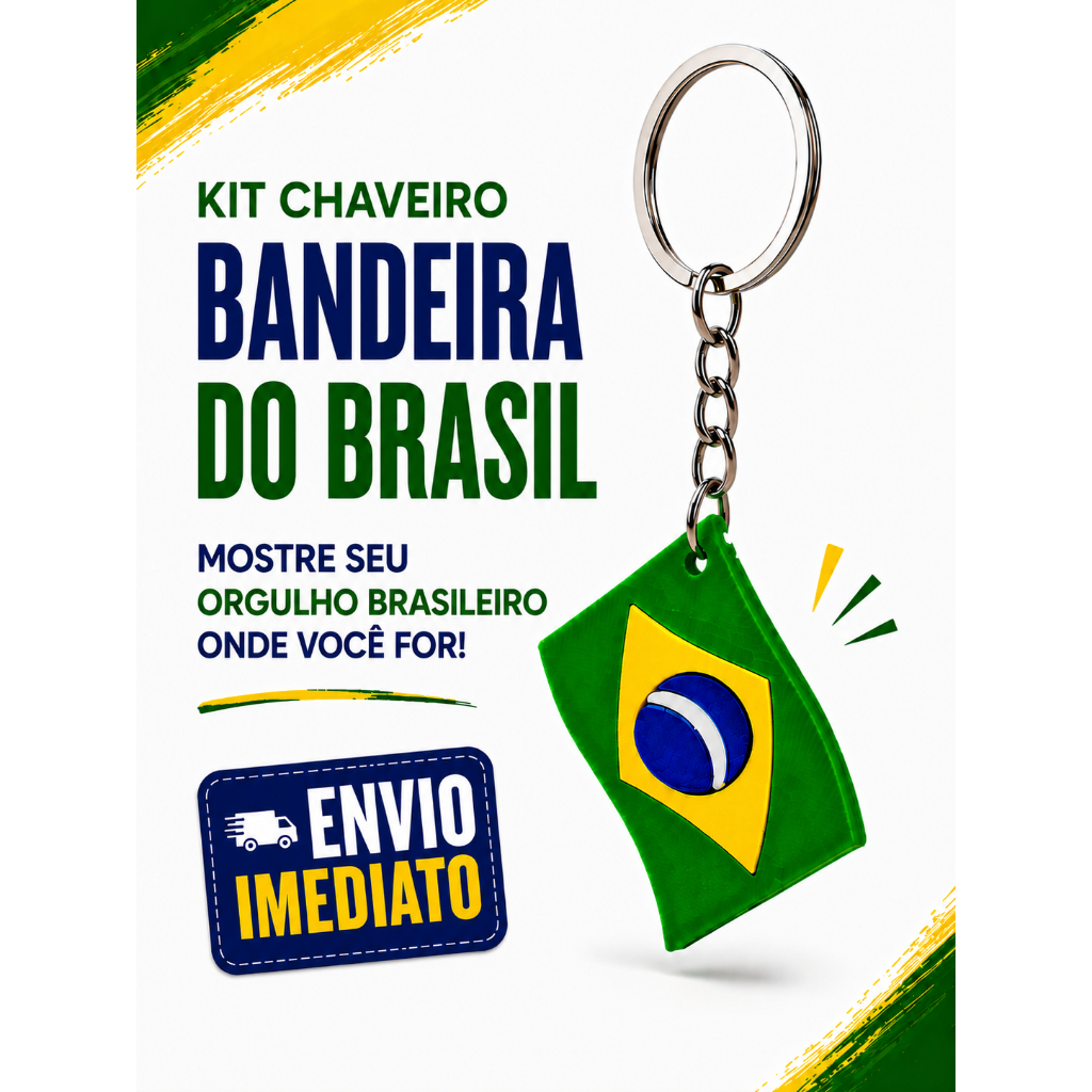 Kit Chaveiro Bandeira Do Brasil Hexa Copa do Mundo 2026