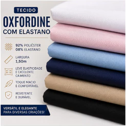 2 Metros de Tecido Oxfordine Com Elastano 92% Poliéster 8% Elastano Largura 1,50m