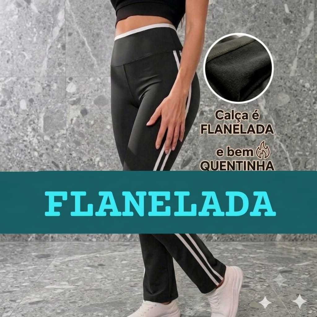 Calça Legging Flanelada Grossa/Peluciada Forrada Por Dentro Costura Reforçada Calça Térmica