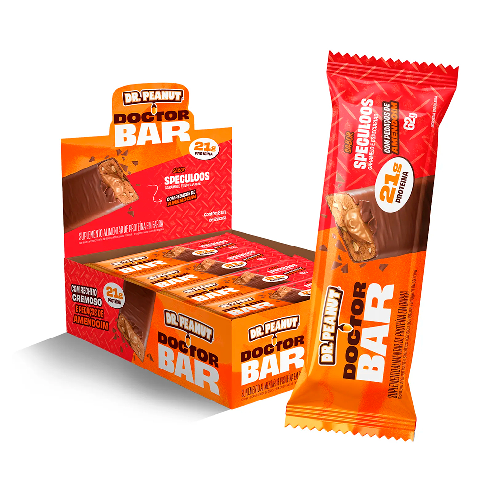 Barra de Proteína Doctor Bar Dr Peanut 8 Unidades 62g