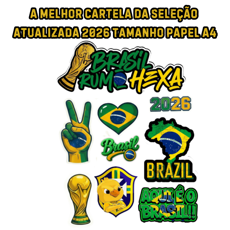 ADESIVO BRASIL COPA DO MUNDO 2026 - SELEÇÃO BRASILEIRA