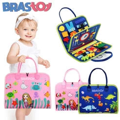 Brastoy Maleta Educativa Montessori Sensorial Brinquedo Para Crianças Azul E Rosa