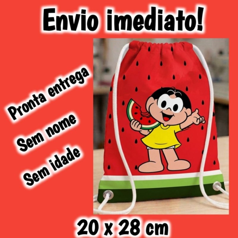 Mochilinhas Magali SEM NOME E IDADE Festa Infantil  Sacochila Bolsa para Doces  Lembrancinha