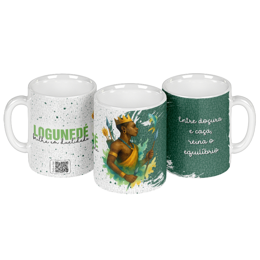 Caneca Personalizada Coleção Versos De Axé Orixá Logunedé Umbanda Candomblé