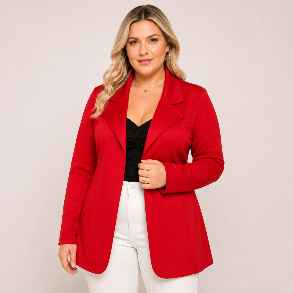 Blazer Feminino Max Acinturado Longo Neoprene Alongado Alfaiataria