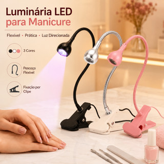 Secador UV de Unhas com Presilha para Fixar na Mesa, Luminária Flexível para Manicure DIY…