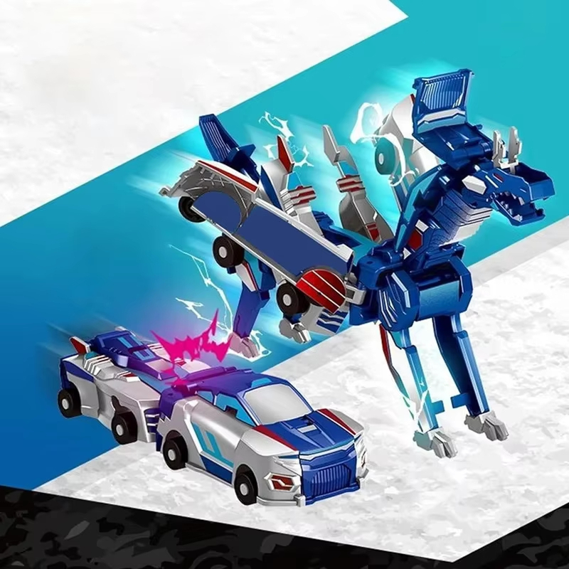 Carro Transformável 2em1 Montagem por Choque Imã Dragão Unicórnio Brinquedo Educacional Infantil