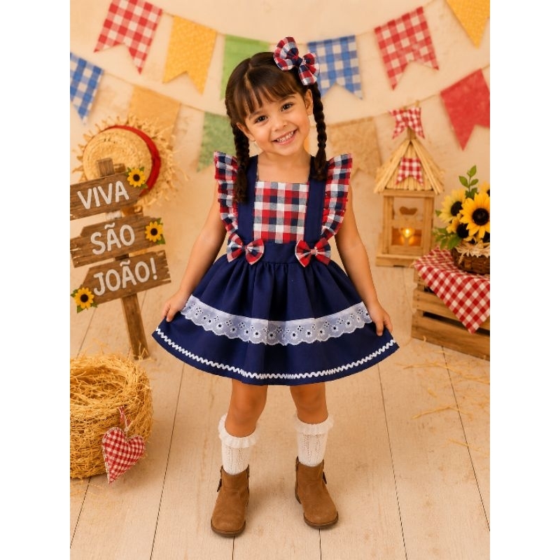 Romper Vestido Body  festa junina para menina infantil bebê mesversario ensaio casual festa passeio bebe  copamenina