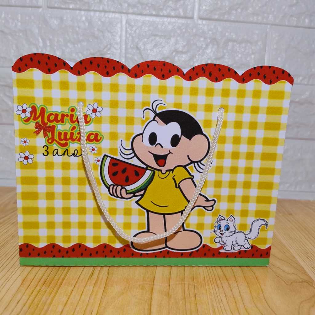 Sacola Personalizada Tema Melancia l Magali 15/20/30 unidades - Lembrancinha Festa Infantil l Aniversário Luxo!