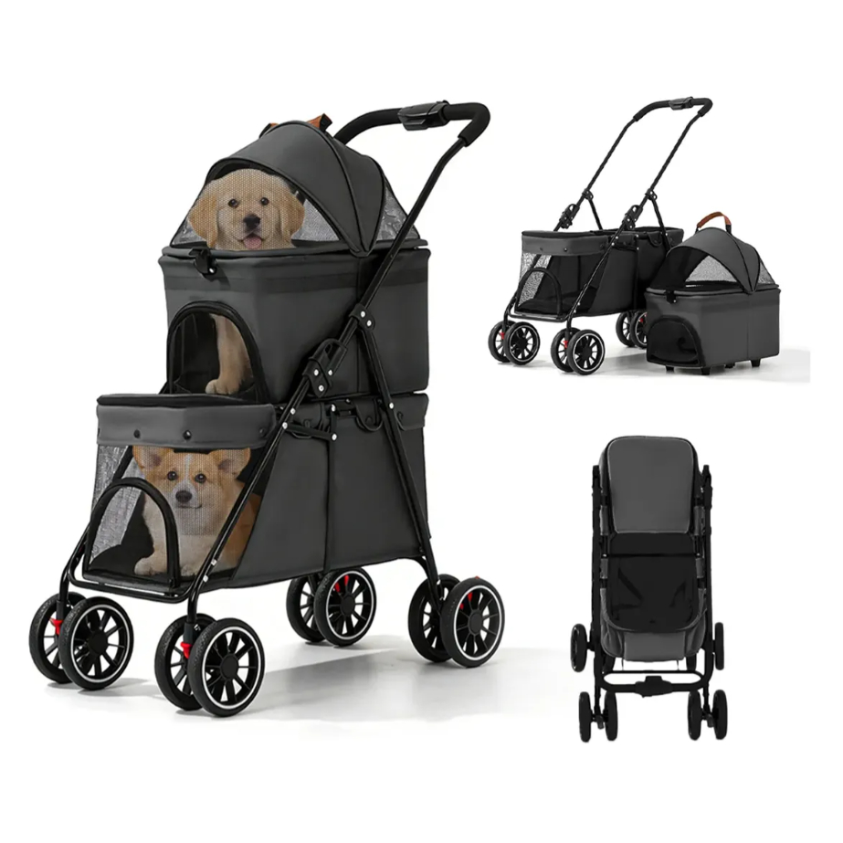 Carrinho De Passeio Pet Dobrável Para Cães E Gatos Até 15kg