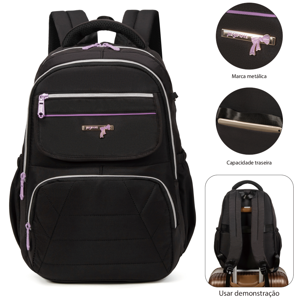 Mochila feminina, impermeável e reforçada, com capacidade para 15,6 polegadas de laptop
