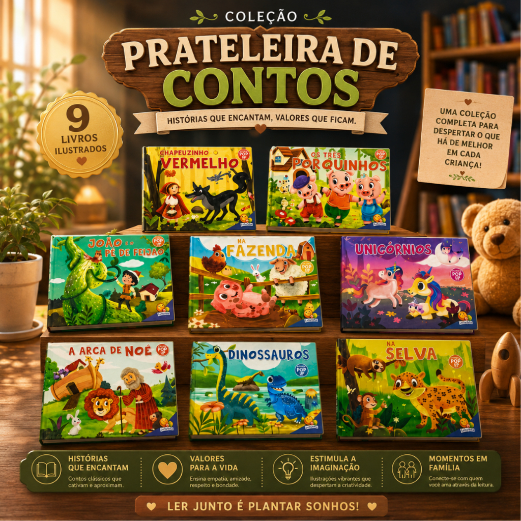 Contos Pop Up Livros 3D Educativo Com Cenários Interativos E Personagens Em Relevo